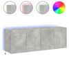 vidaXL Sieninės TV spintelės su LED, 2vnt., betono pilkos, 60x35x41cm