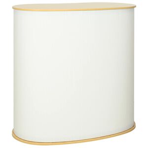 vidaXL Parodų prekystalis &Scaron;viesiai ruda ir balta 90 x 48 x 93 cm