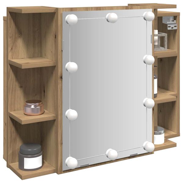 vidaXL veidrodinė spintelė su LED Artisan ąžuolu 70x16,5x60 cm