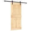 vidaXL Slankios durys Natūrali ir juoda 90 x 210 cm