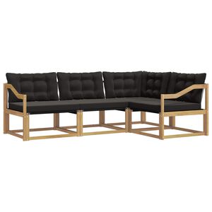 vidaXL Lauko sofos komplektas su pagalve 4 pcs Balta ir juoda