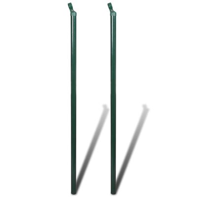 vidaXL Tinklinė tvora su stulpais, žalia, 0,8x15m, plienas