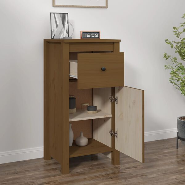 vidaXL Šoninė spintelė, medaus ruda, 40x35x80cm, pušies masyvas