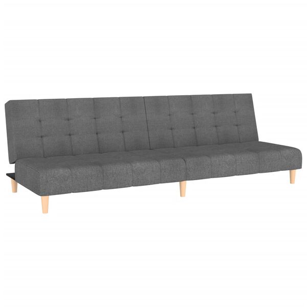 vidaXL Dvivietė sofa-lova, &scaron;viesiai pilkos spalvos, audinys
