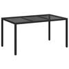vidaXL Sodo stalas Juoda 150 x 90 x 75 cm poliratanas