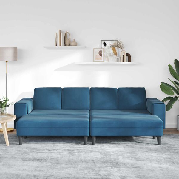 vidaXL Svetainės sofa 3 pcs Mėlyna