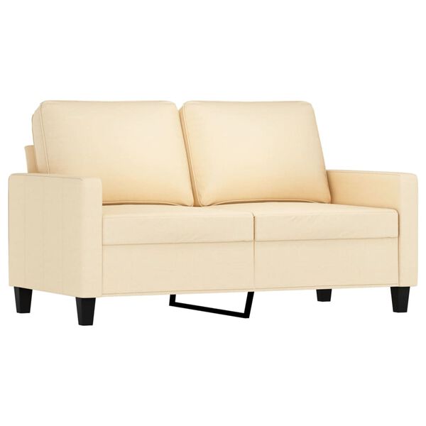 vidaXL Sofos komplektas su pagalvėlėmis, 2 dalių, kreminis, audinys