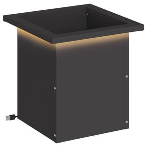 vidaXL Sodo vazonas su LED Juoda 30 x 30 x 30 cm Plienas