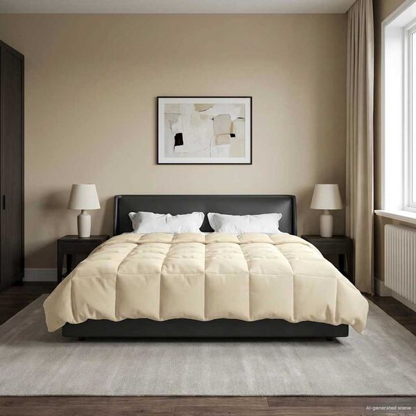 vidaXL Žiemos antklodė Tik&scaron;tas Kreminė 220 x 260 cm Mikropluo&scaron;tas