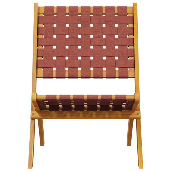 vidaXL Sulankstomos sodo kėdės su staliuku, 2vnt., raudonos, mediena