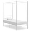 vidaXL Lovos rėmas su baldakimu, baltos spalvos, 100x200cm, metalas