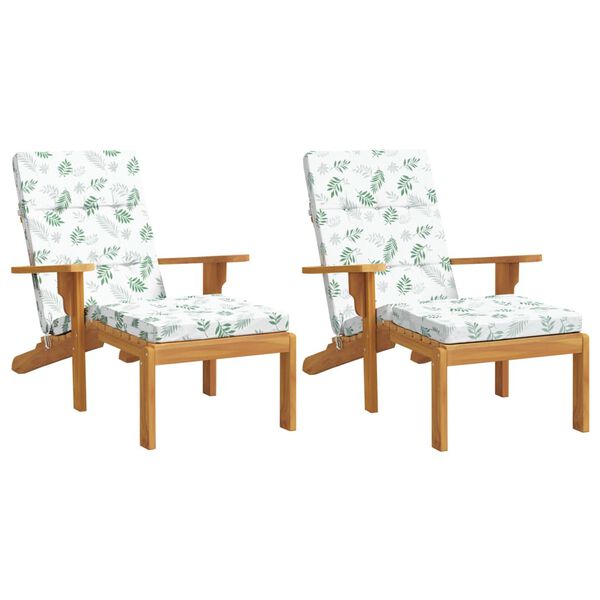 vidaXL Terasos kėdės pagalvėlės, 2vnt., oksfordo audinys, su lapais