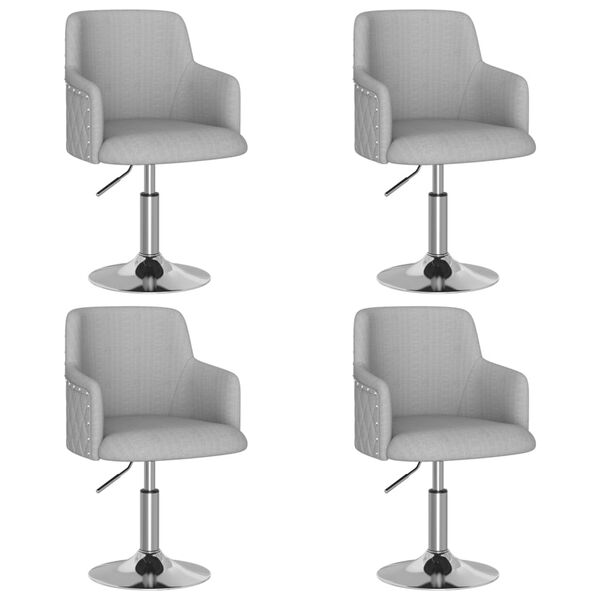 vidaXL Valgomojo kėdės, 4vnt., &scaron;viesiai pilkos, audinys