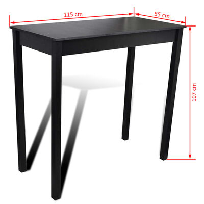 Baro stalas su 4 baro kėdėmis, juodos spalvos