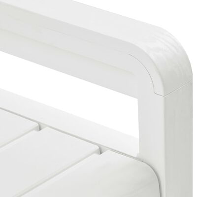 vidaXL Sodo suoliukas-daiktadėžė, baltos spalvos, 132,5cm, plastikas