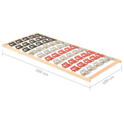 vidaXL Grotelės lovai su 12 lentjuosčių ir atramomis, 100x200cm