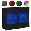 vidaXL Sieninė TV spintelė su LED lemputėmis, juoda, 78,5x30x60,5cm