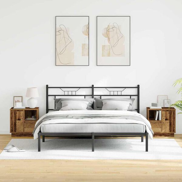 vidaXL &Scaron;alia lovos spintelė 2 pcs Senas medis 50 x 34,5 x 50 cm