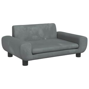 vidaXL Vaiki&scaron;ka sofa, tamsiai pilkos spalvos, 70x45x33cm, aksomas