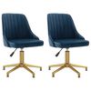 vidaXL Pasukamos valgomojo kėdės, 2vnt., mėlynos spalvos, aksomas