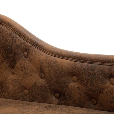 vidaXL Poilsio gultas, rudas, dirbtinė zomšinė oda