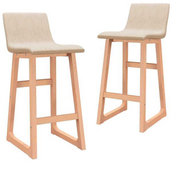 vidaXL Baro taburetės, 2vnt., kreminės spalvos, audinys