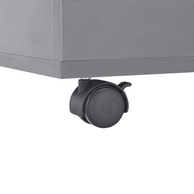 vidaXL Kavos staliukas, pilkos spalvos, 100x100x35cm, labai blizgus