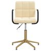 vidaXL Pasukama valgomojo kėdė, kreminės spalvos, aksomas