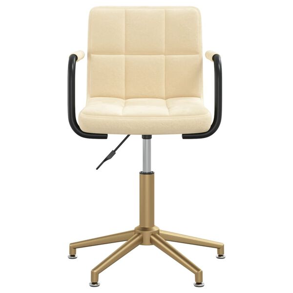 vidaXL Pasukama valgomojo kėdė, kreminės spalvos, aksomas