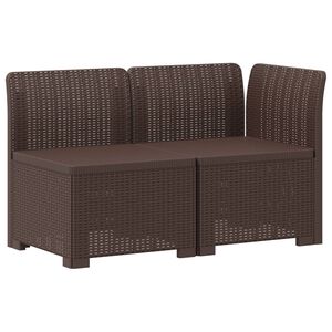 vidaXL 2-Vietis Sodo Sofas, Atrodo kaip Ratano PP Ruda