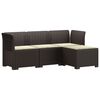 vidaXL 4 Vietų Sodo Sofa su Pagalvėlėmis Ratanų Imitacija PP Ruda