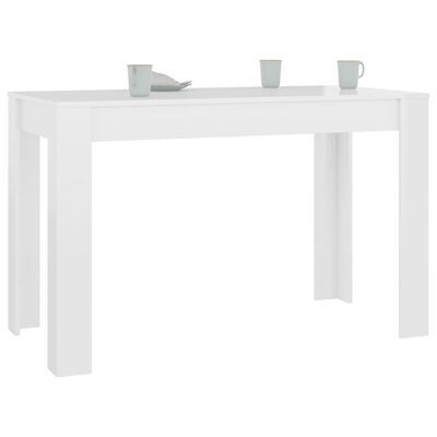 vidaXL Valgomojo stalas, baltos sp., 120x60x76cm, MDP, labai blizgus