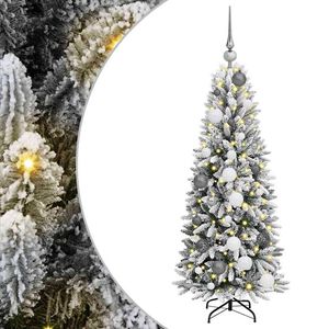 vidaXL Dirbtinė Kalėdų eglutė su 150 LED s stovu Balta 120 cm