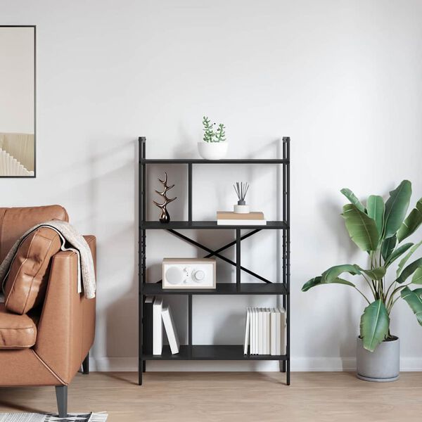 vidaXL Knygų lentyna Juodas ąžuolas 75 x 30 x 123,5 cm