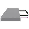 vidaXL Pakabinamos lentynos, 2vnt., pilkos, 90x23,5x3,8cm, MDF