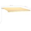 vidaXL Markizė su LED/vėjo jutikliu, geltona/balta, 4,5x3,5m