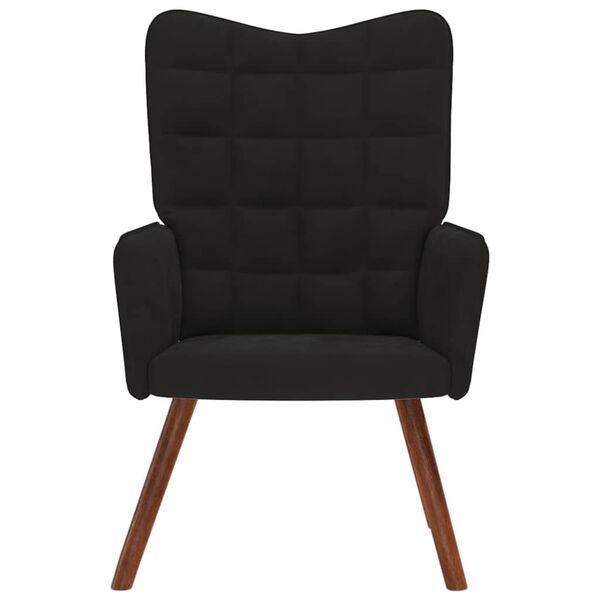 vidaXL Poilsio kėdė, juodos spalvos, aksomas