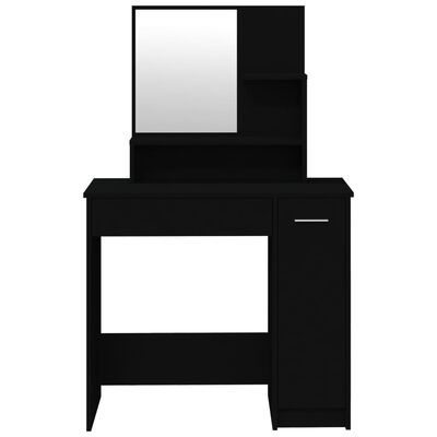 vidaXL Kosmetinis staliukas su veidrodžiu, juodas, 86,5x35x136cm