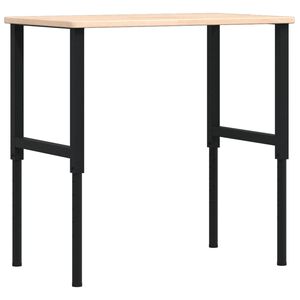 vidaXL Darbastalis, 100x60x(71,5-98)cm, ąžuolo masyvas, stačiakampis