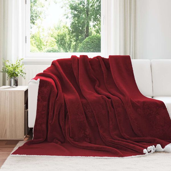 vidaXL Apklotas Bordo raudona 240 x 270 cm Flysas
