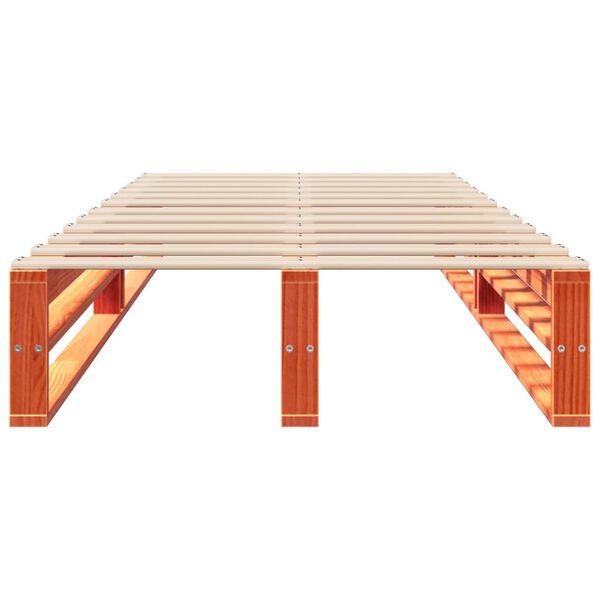 vidaXL Lovos rėmas be čiužinio, va&scaron;ko ruda, 90x190cm, pu&scaron;is