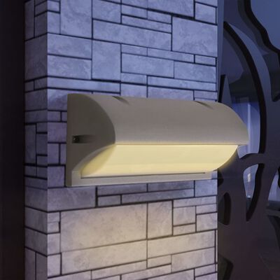 vidaXL Sieninis lauko šviestuvas, pilkas, aliuminis