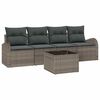 vidaXL Sodo Sofų Rinkinys 5 pcs 4-Seater Pilka poliratanas