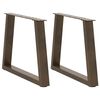 vidaXL Kavos staliuko kojelės, V formos, 2 vnt., natūralus plienas, 70x(42-43,3) cm, plienas