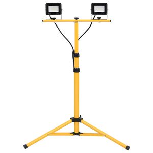 vidaXL LED prožektorius su trikoju, &scaron;altos baltos spalvos, 2x20W