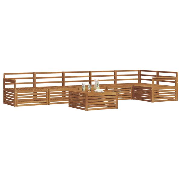 vidaXL Lauko sofos komplektas 7 pcs Natūrali Kietos akacijos mediena