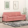 vidaXL Trivietė sofa su pagalvėmis, rožinės spalvos, 180cm, aksomas