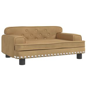 vidaXL Vaikiška sofa, rudos spalvos, 70x45x30cm, aksomas