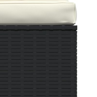 vidaXL Sodo komplektas su pagalvėlėmis, 4 dalių, juodas, poliratanas