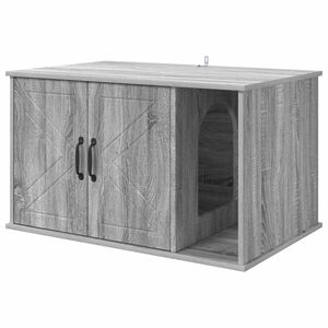 vidaXL Katės namelis Pilka Sonoma 85 x 55 x 50,5 cm Apdirbta mediena